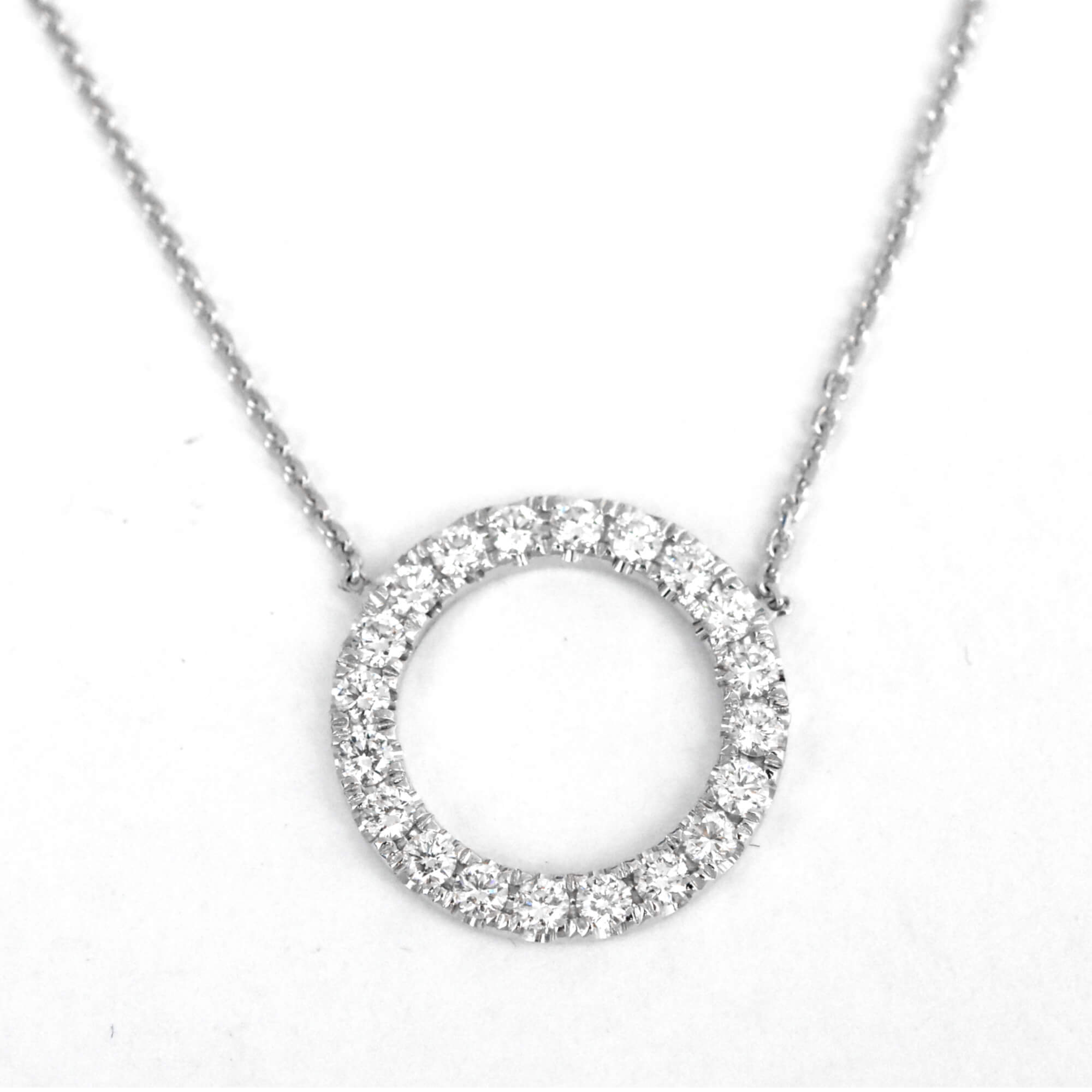 Open Circle Diamond Necklace nature shiny