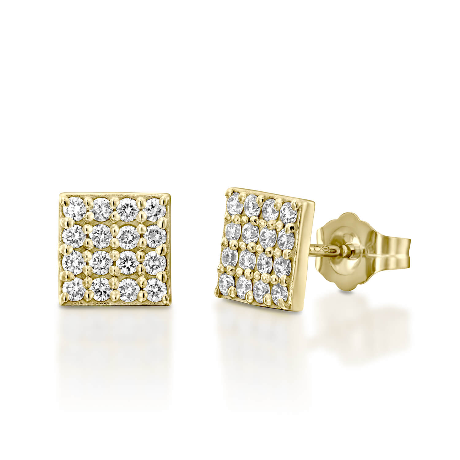 Square Diamond Earrings - nature shiny