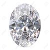 3D illustration oval diamond stone on a white background