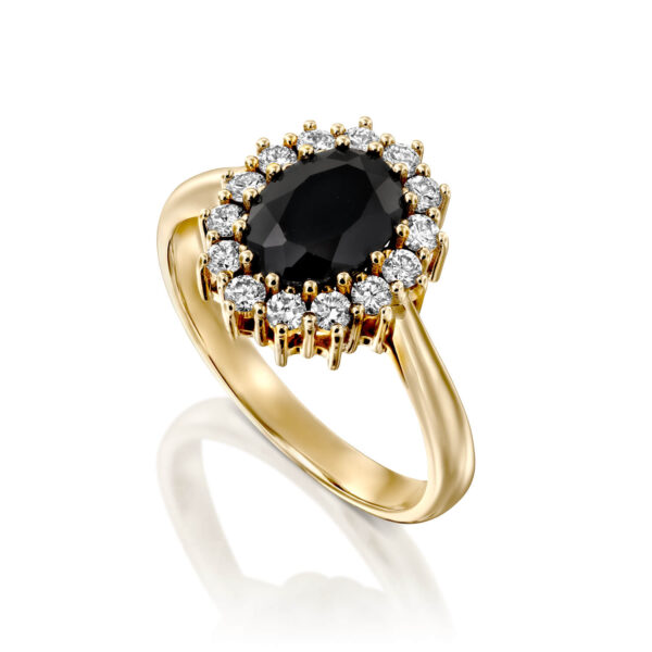 Black Sapphire And Diamond Engagement Ring - nature shiny